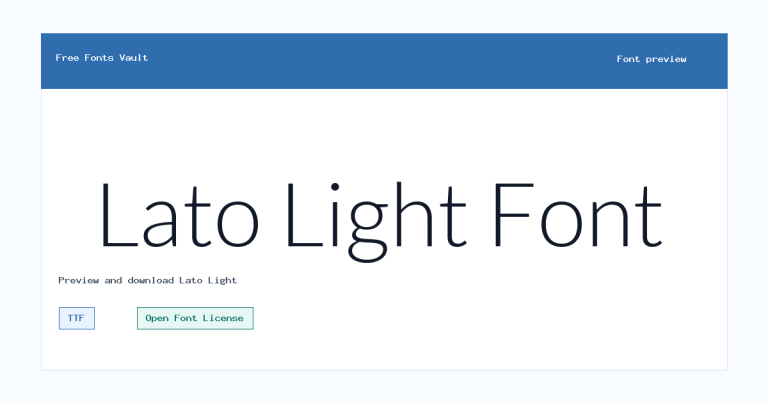 Lato Light font preview