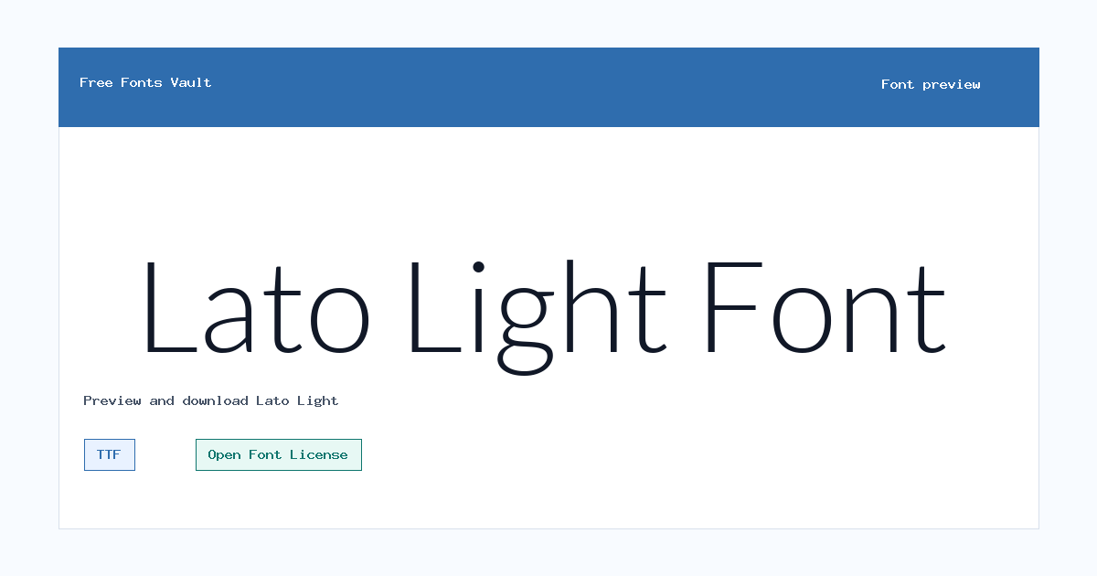 Lato Light font preview showing the family name