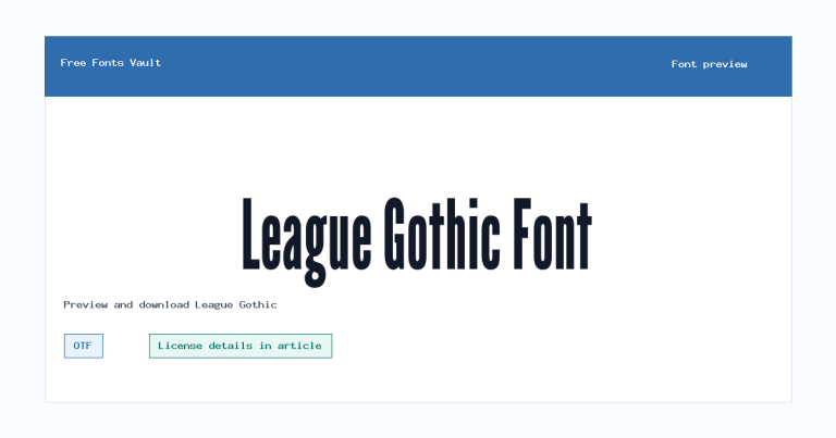 League Gothic font preview