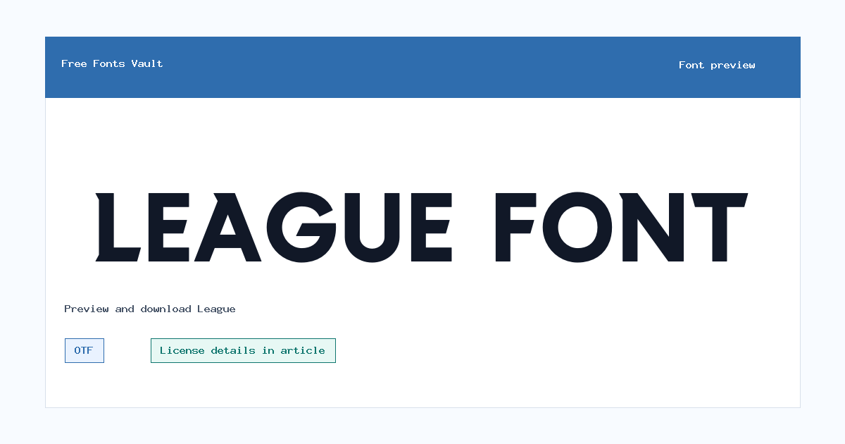 League font preview showing the family name