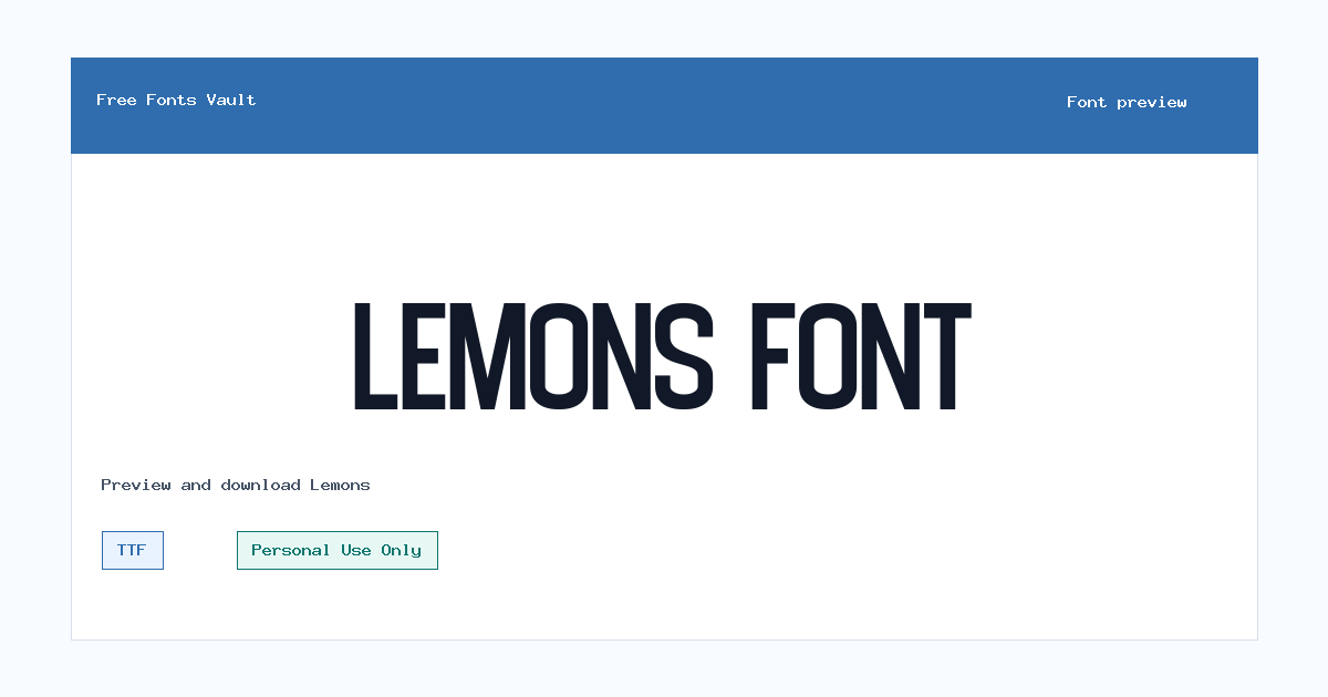 Lemons font preview showing the family name
