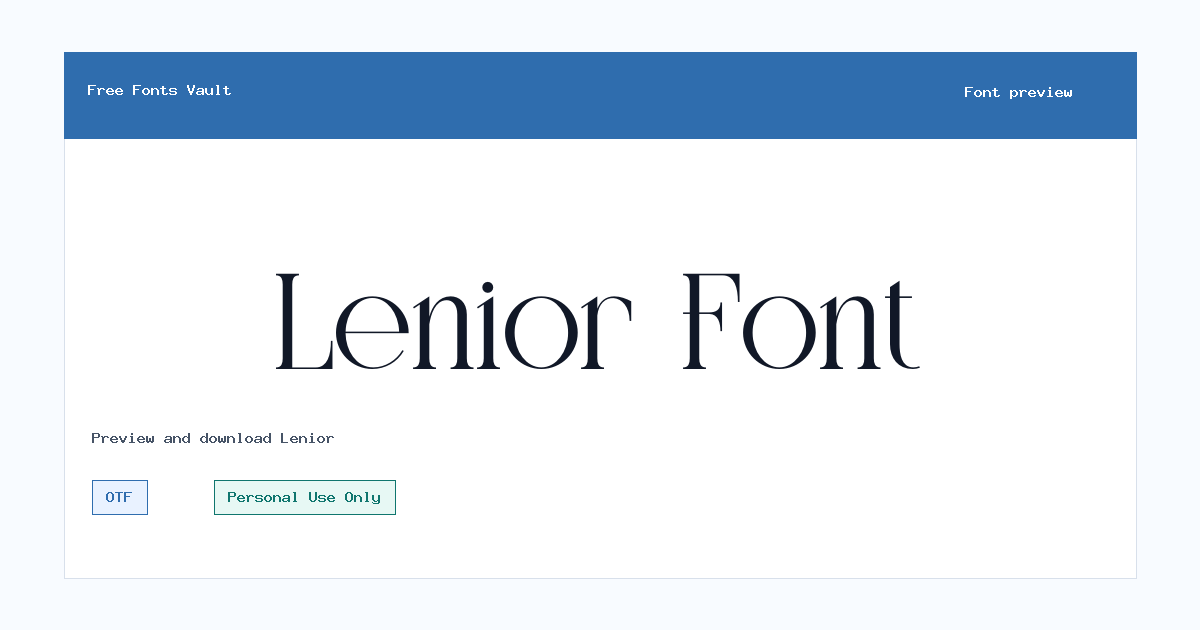Lenior font preview showing the family name