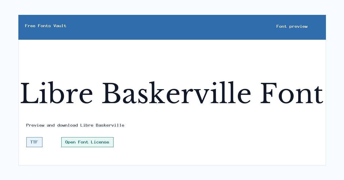 Libre Baskerville font preview showing the family name