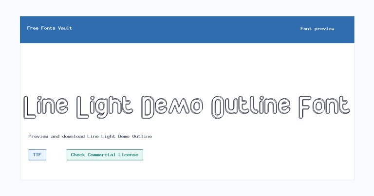 Line Light Demo Outline font preview