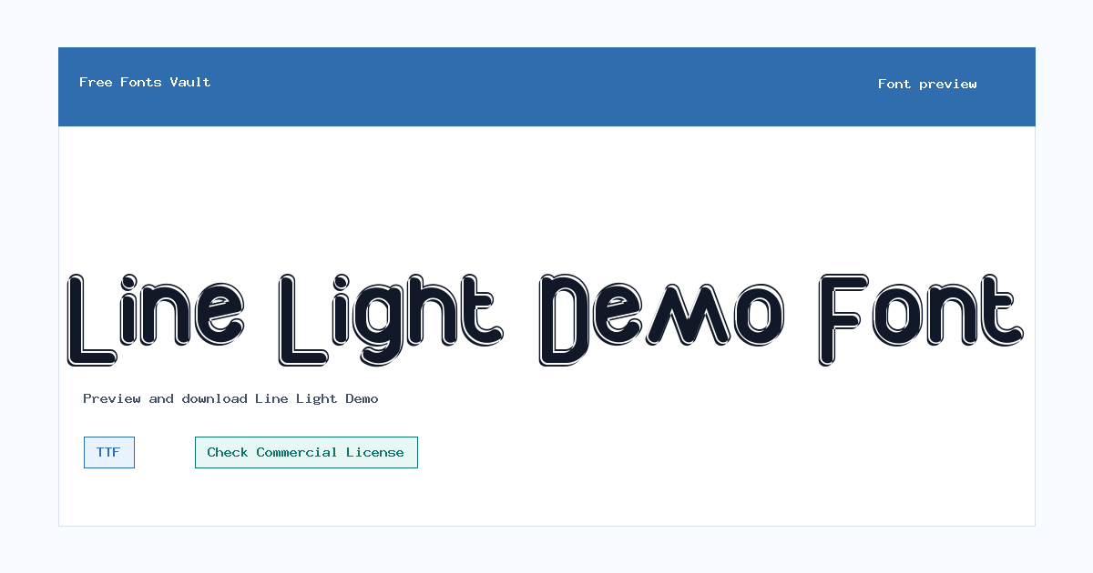 Line Light Demo font preview showing the family name