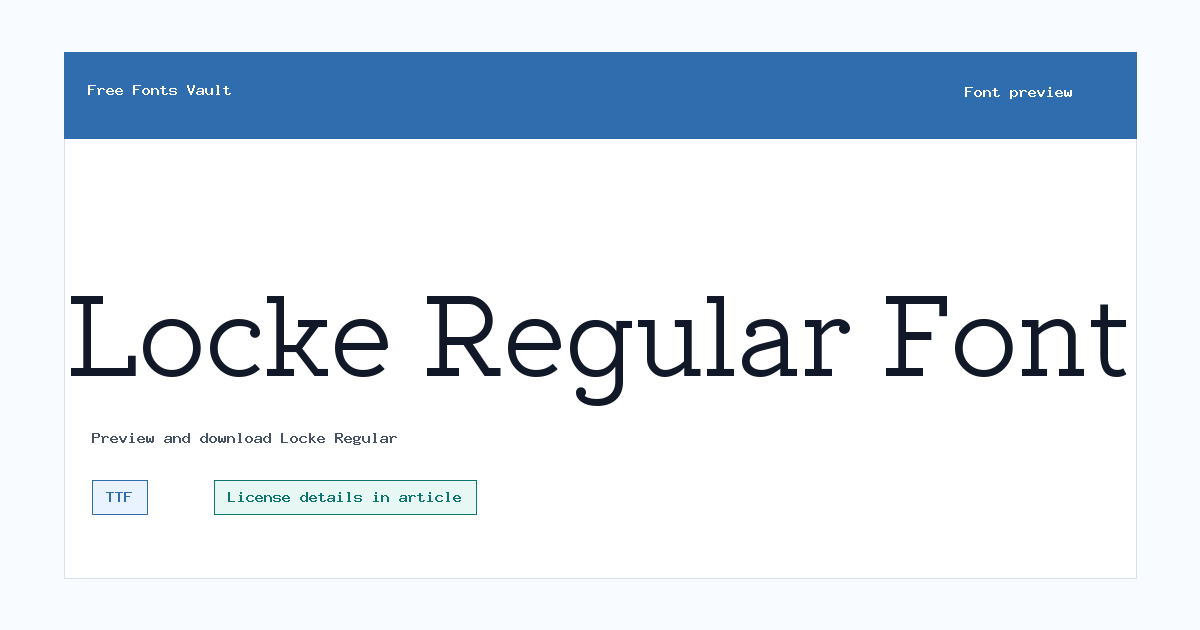 Locke Regular font preview showing the family name