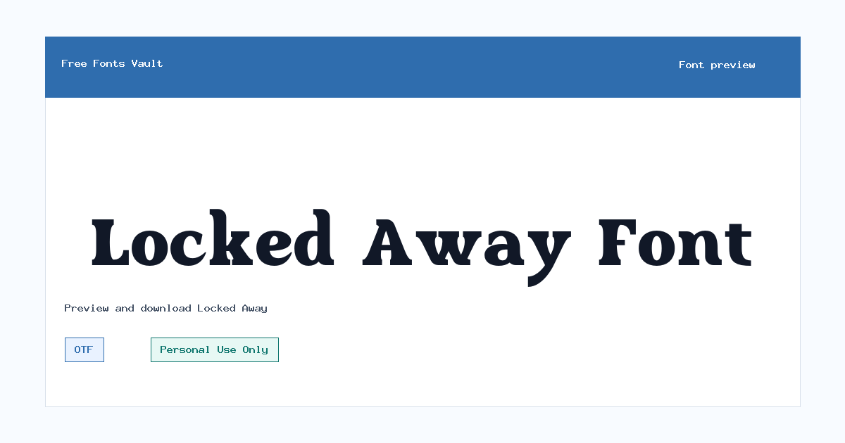 Locked Away font preview showing the family name