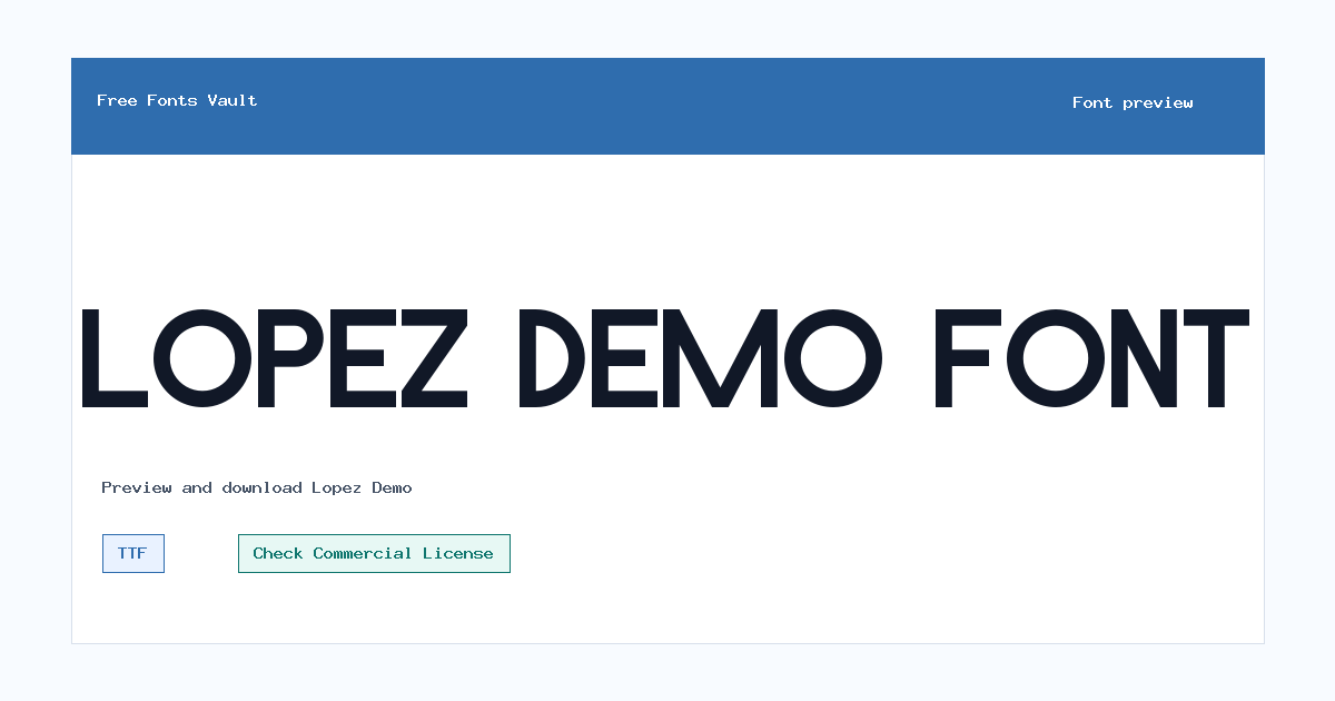 Lopez Demo font preview showing the family name