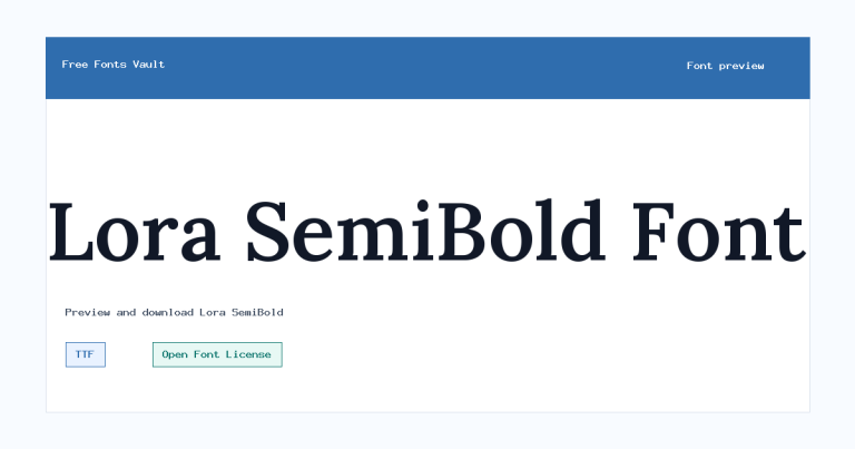Lora SemiBold font preview