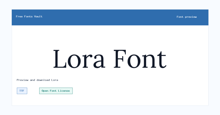 Lora font preview