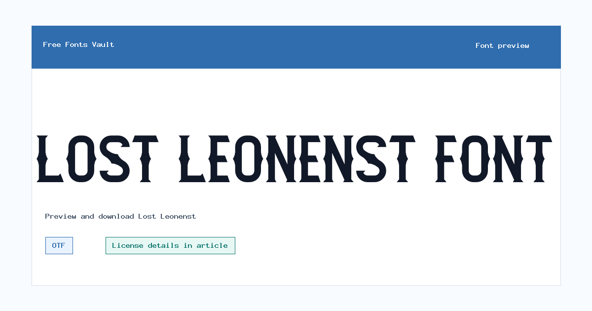 Lost Leonenst font preview showing the family name