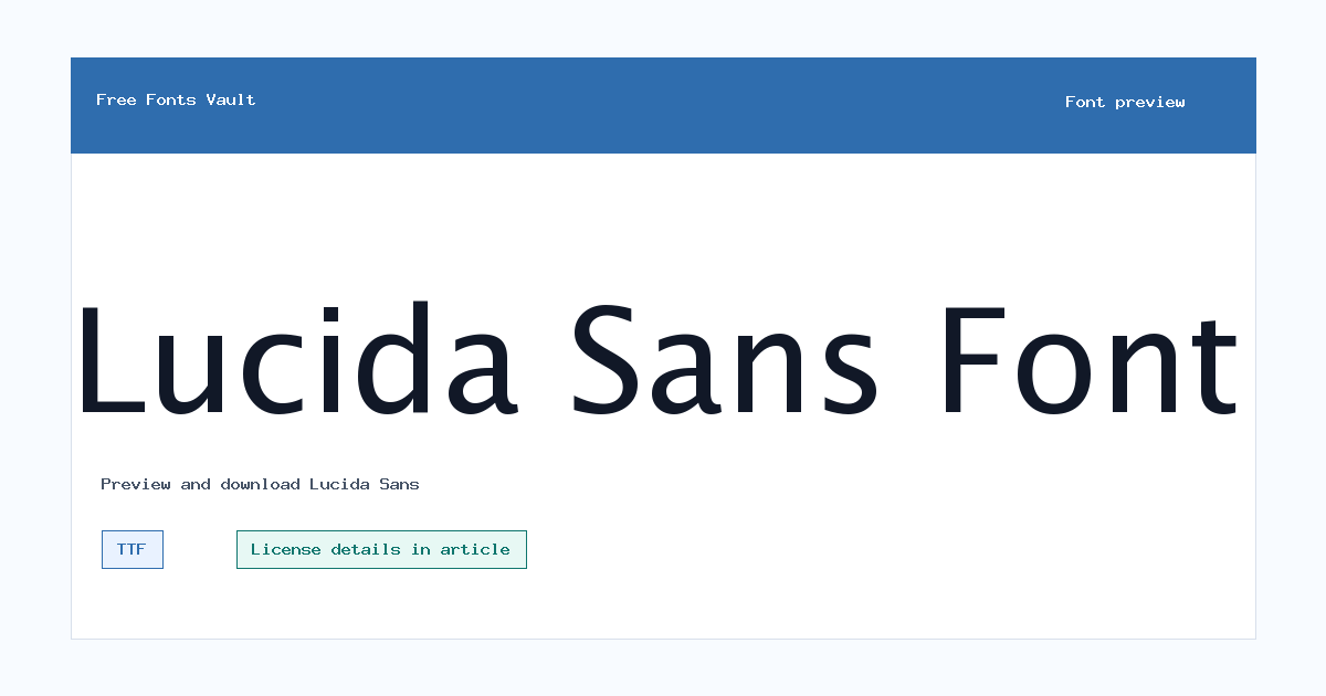 Lucida Sans font preview showing the family name