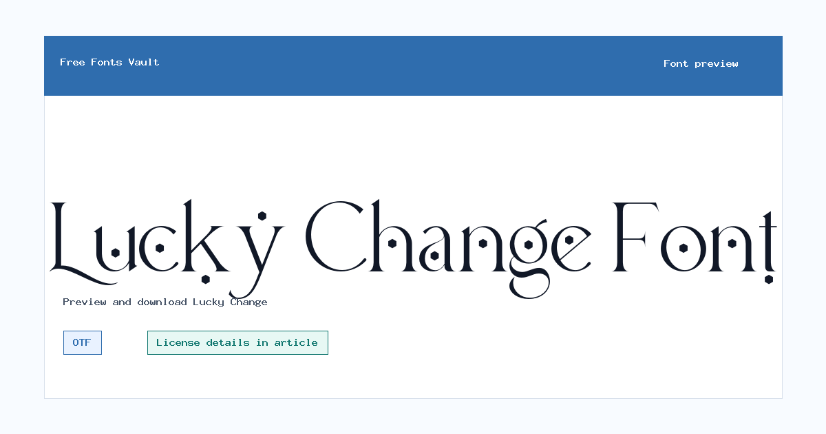 Lucky Change font preview showing the family name
