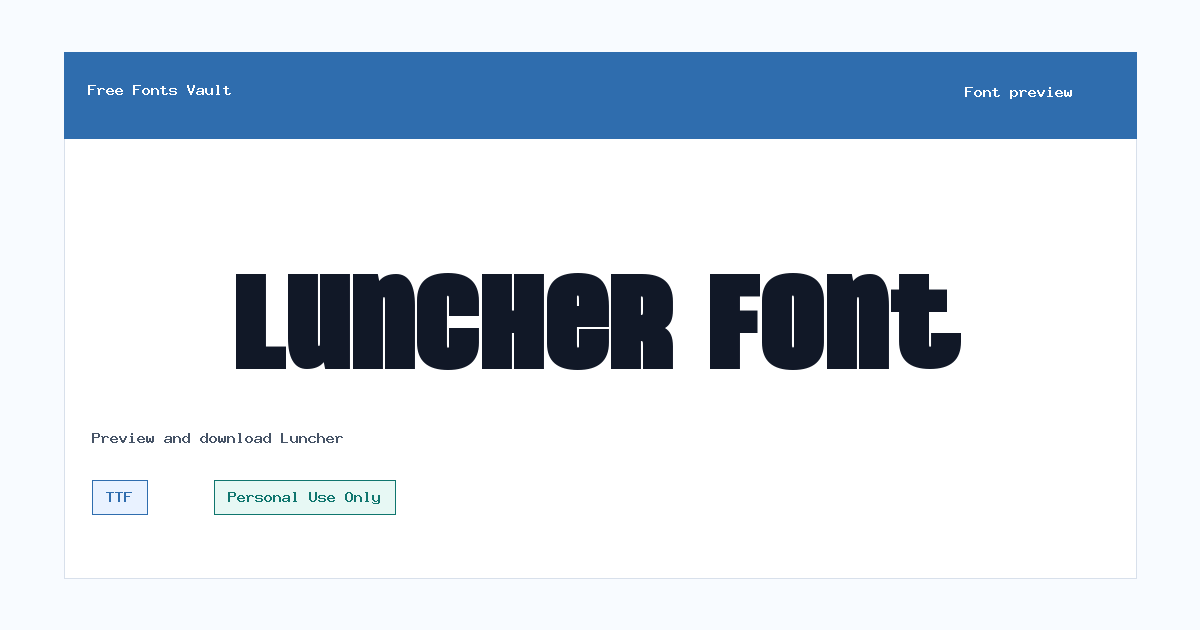 Luncher font preview showing the family name