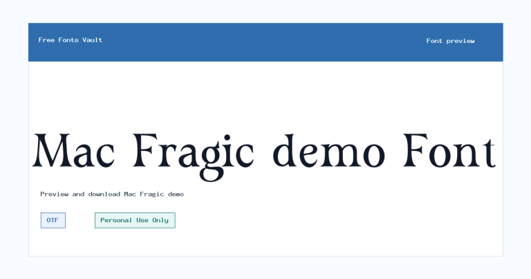 Mac Fragic demo font preview