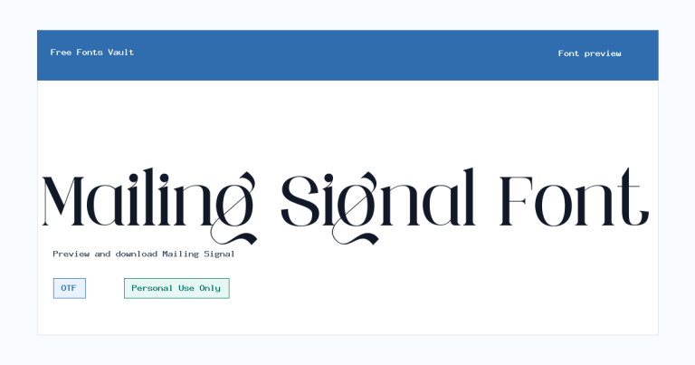 Mailing Signal font preview