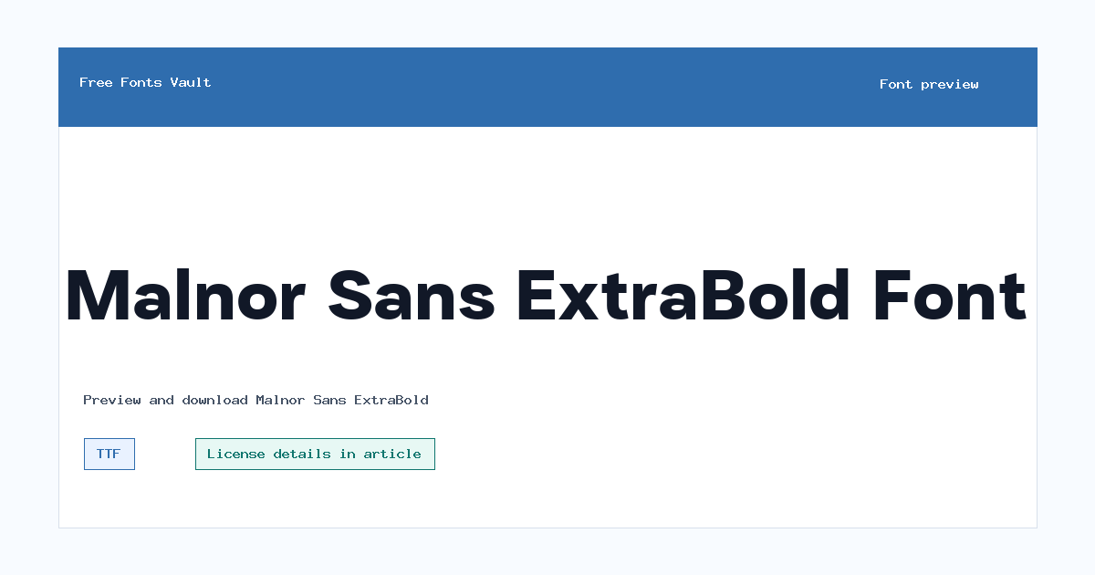 Malnor Sans ExtraBold font preview showing the family name