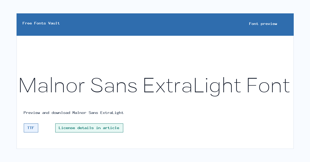 Malnor Sans ExtraLight font preview showing the family name