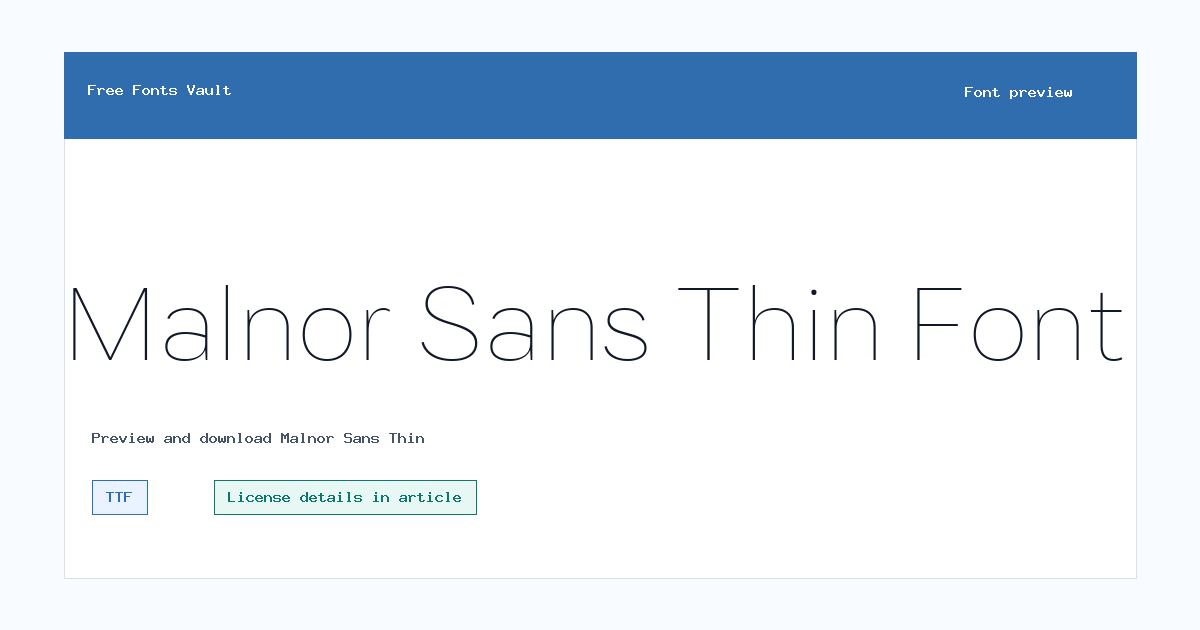 Malnor Sans Thin font preview showing the family name