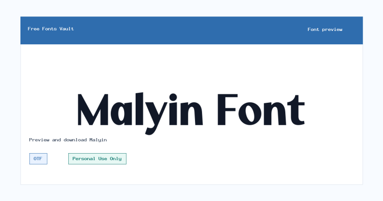 Malyin font preview
