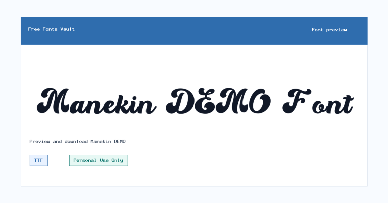 Manekin DEMO font preview