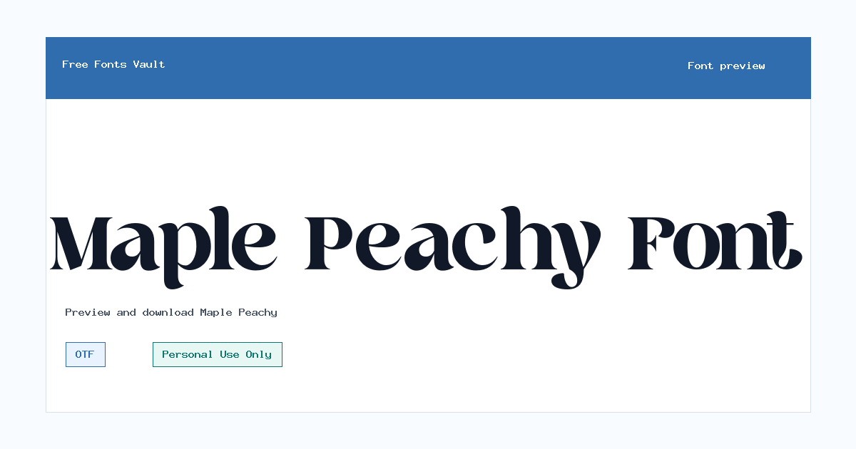 Maple Peachy font preview showing the family name