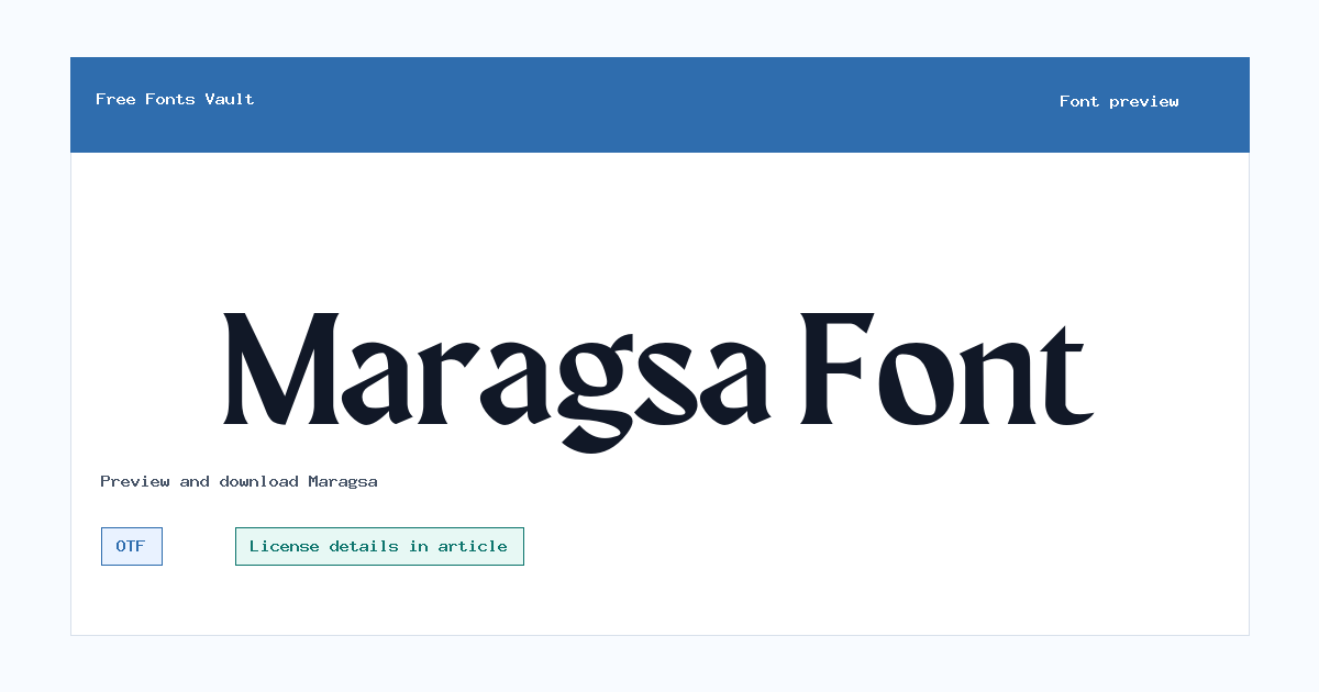 Maragsa font preview showing the family name