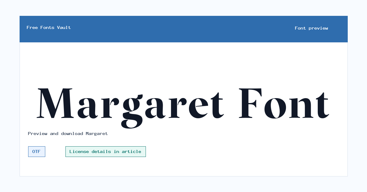 Margaret font preview showing the family name