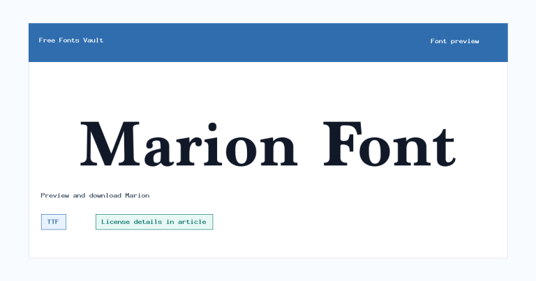 Marion font preview