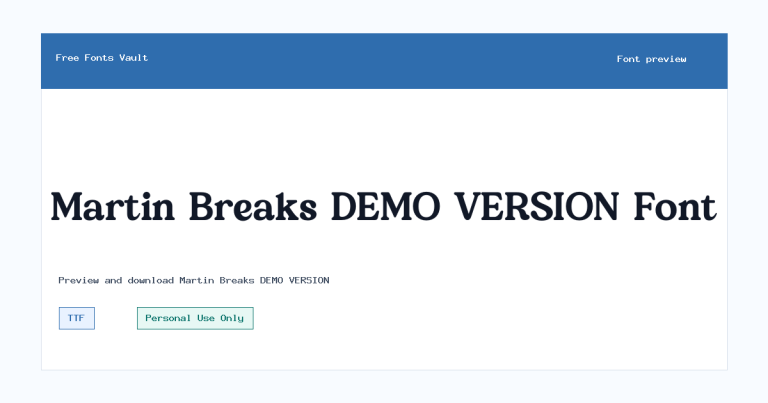 Martin Breaks DEMO VERSION font preview