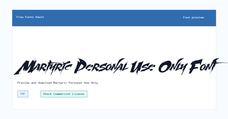 Martyric Personal Use Only font preview