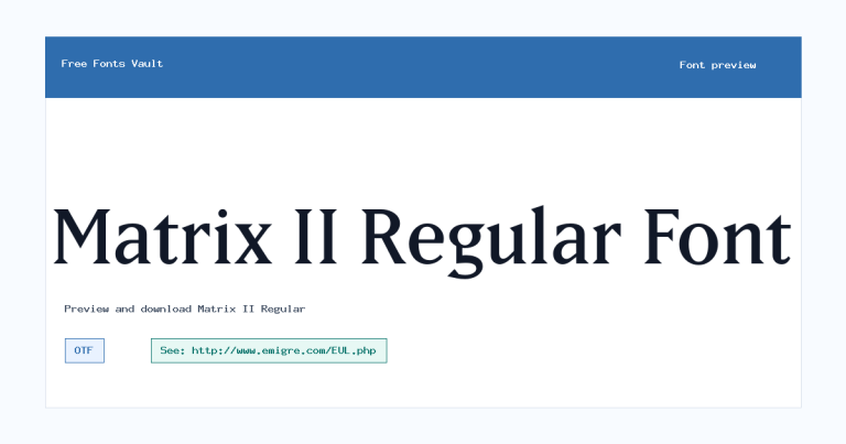 Matrix II Regular font preview