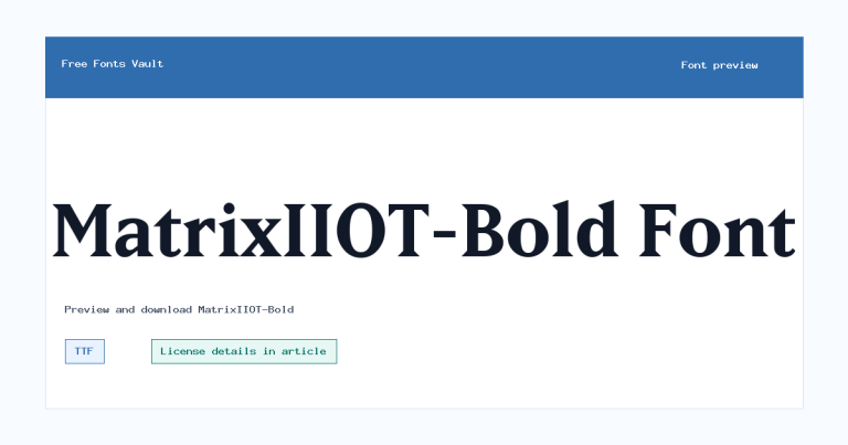 MatrixIIOT-Bold font preview