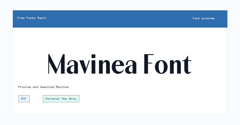 Mavinea font preview