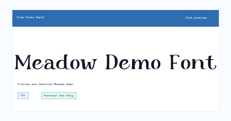 Meadow Demo font preview