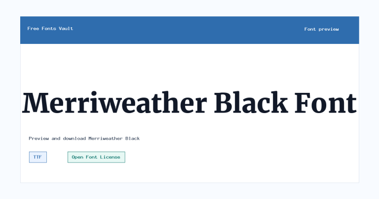 Merriweather Black font preview