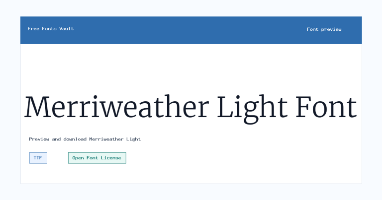 Merriweather Light font preview