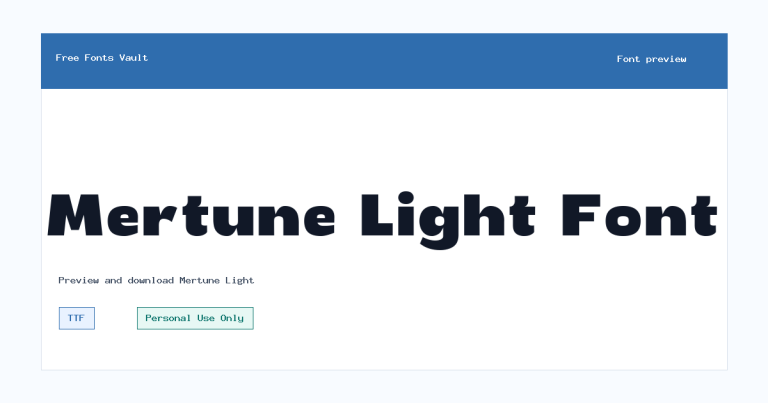 Mertune Light font preview
