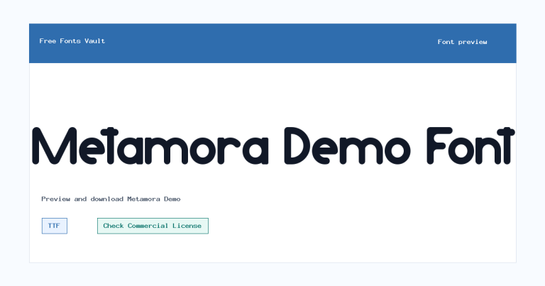 Metamora Demo font preview
