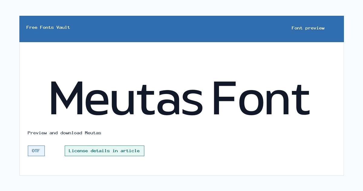 Meutas font preview showing the family name