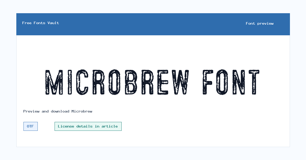 Microbrew font preview showing the family name