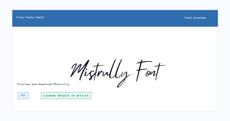 Mistrully font preview