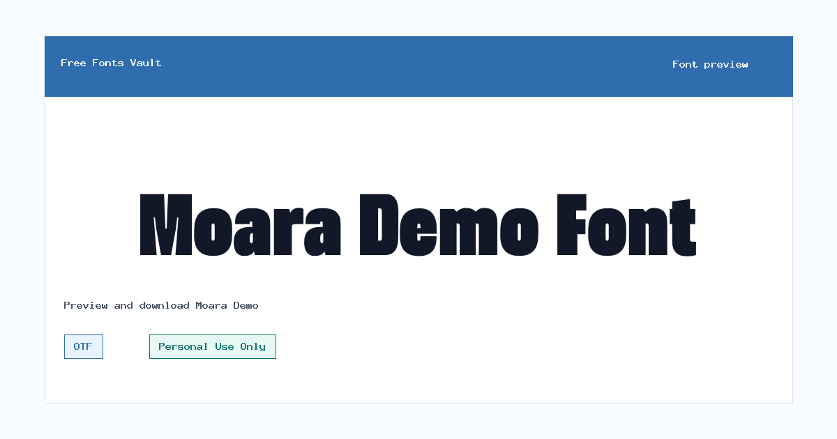 Moara Demo font preview showing the family name