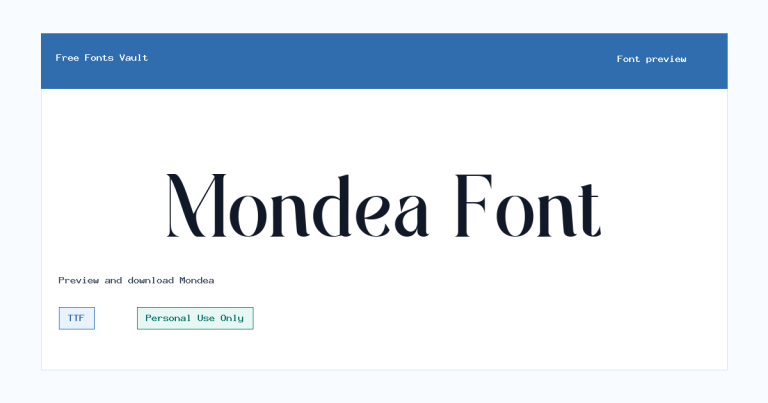 Mondea font preview