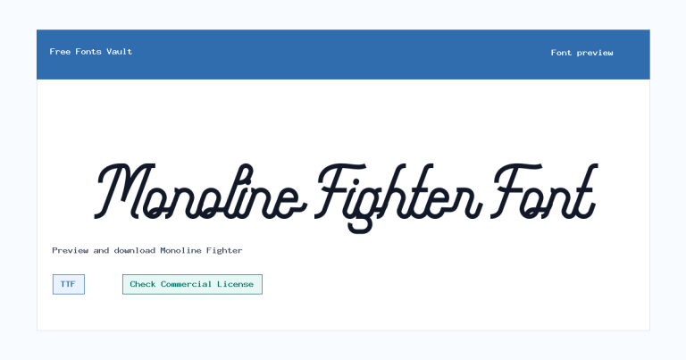 Monoline Fighter font preview