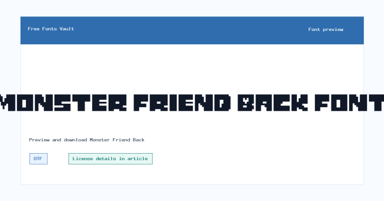 Monster Friend Back font preview