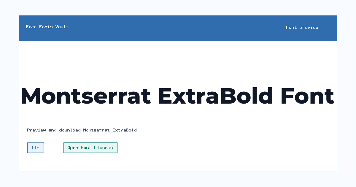 Montserrat ExtraBold font preview showing the family name