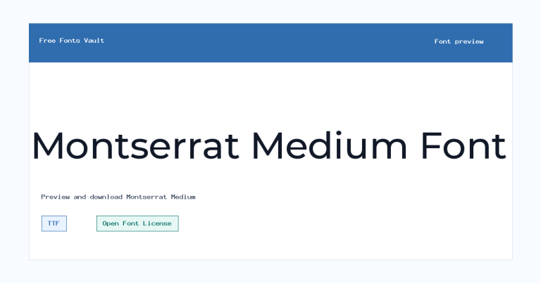 Montserrat Medium font preview