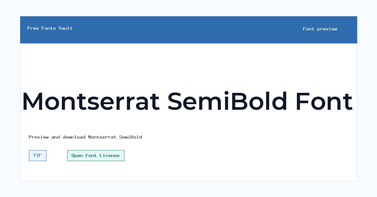 Montserrat SemiBold font preview showing the family name