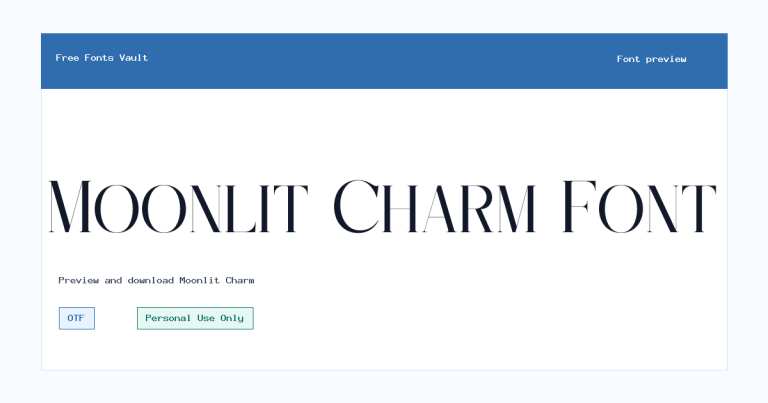 Moonlit Charm font preview